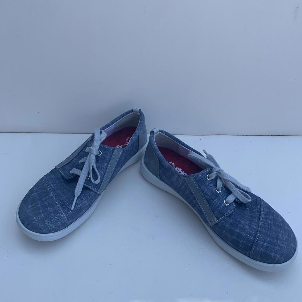 SAS Shoes Womens 8.5  N Marnie Casual Low Sneakers Blue Suede Leather Lace Up - Picture 3 of 9